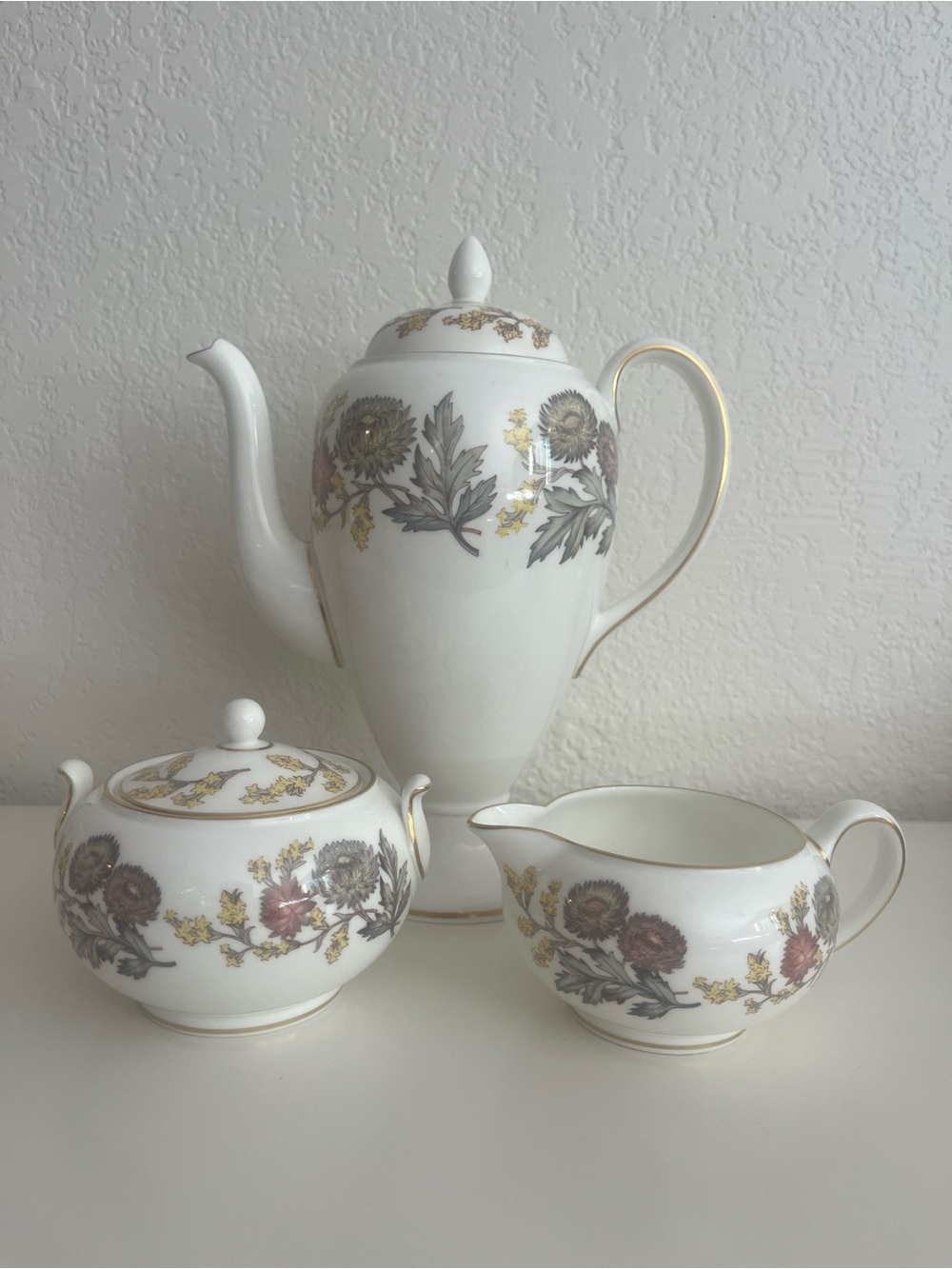 Wedgwood Lichfield Coffee/Tea, Cream and Sugar Set